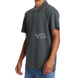 เสื้อโปโลกันรอยยับของผู้ชายปักลายสีพื้นในผ้าทอแบบผ้าไม่ทอ - Product Image 6