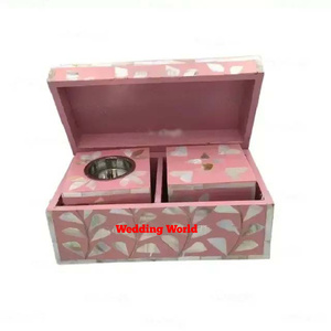 Fragancia para el hogar Bakhoor de madera Madre de perla Soporte de incienso hecho a mano Clásico Elegante Mubkhar de madera - Product Image 1