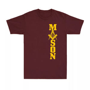 Symbole maçonnique franc-maçon Shriner Vintage T-Shirt homme haute qualité sur mesure manches courtes avec boussole carrée Mason - Product Image 3