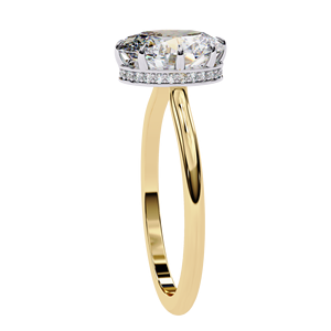 แหวนเพชรทรงรี 1.50 กะรัต แท้จาก IGI เพชรเลี้ยงในห้องปฏิบัติการ ชุบโรเดียม ทองคำแท้ 9K หรูหรา สำหรับงานหมั้นและงานแต่งงาน ผู้จัดจำหน่ายโดยตรงจากอินเดีย - Product Image 3