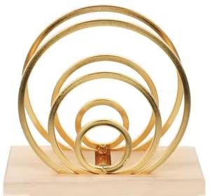 Servilletero de oro y madera de lujo, diseño minimalista para casas modernas, restaurantes y estilo de mesa - Product Image 2