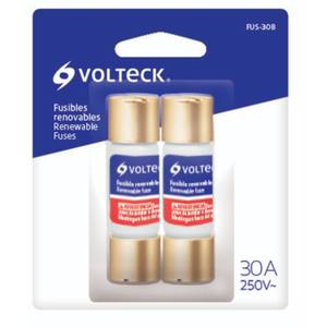 Fusible à lame renouvelable Volteck 30A, lot de 2 dans un porte-fusible, 250V AC, type cartouche FUS-30B pour la protection des circuits - Product Image 1