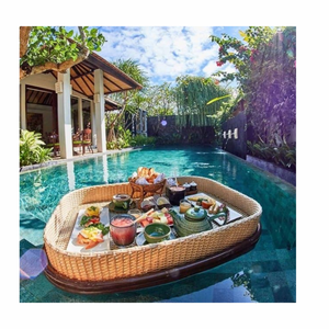 Bandeja flotante natural de Vietnam para hotel: sirve té y pasteles con la bandeja flotante de moda, fácil de usar, muy buscada - Product Image 1