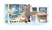 Unidad de Ventilación de Pared Flexible BSK Zephyr, Intercambiador de Calor Cerámico Descentralizado HRV, Antimoho, para Apartamentos, Hospitales, Hoteles