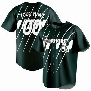 Uniformes de softball pour adultes OEM imprimés sur mesure, respirants, antibactériens, séchage rapide, maillots ras du cou à boutons complets, vêtements de grande taille - Product Image 5