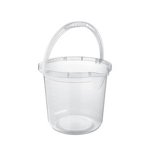 Cubo de Limpieza Redondo Transparente y Ecológico de Plástico PP de 12L, Resistente, con Asa, para Uso Diario en el Hogar - Product Image 1