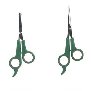 Ciseaux de toilettage pour animaux de compagnie Chi en acier inoxydable allemand Ciseaux à lames supercoupées à manche en plastique vert de taille personnalisée - Product Image 1