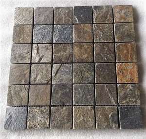 Carreaux de mosaïque en ardoise de Quartzite verte Zeera naturelle pierre classique durable résistante aux acides pour salle de bain mur sol surface divisée - Product Image 1