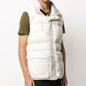 Clothing Manufacturers Custom Logo Sleeveless Hooded Wool-Lined Puffer Vest Winter Casual Mens Stand Collar High Street Nylon - Product Image 3