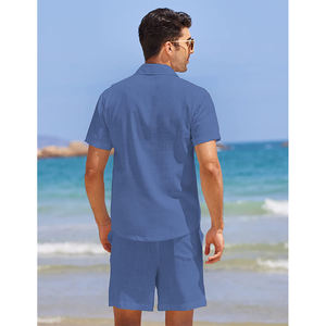 Ensemble short et t-shirt d'été en coton pour hommes, respirant et décontracté - Product Image 6