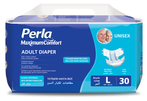 ผ้าอ้อมสำเร็จรูปสำหรับผู้ใหญ่ PERLA XL แบบประหยัด แพ็ค 30 ชิ้น ป้องกันการรั่วซึม ขอบยืดหยุ่น ลายพิมพ์ผ้าฝ้ายบางพิเศษ พร้อมแถบเวลโคร - Product Image 2