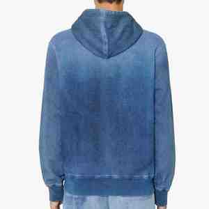 Sudadera con Capucha Azul Degradado para Hombre, Estilo Denim, Informal, para Calle, Invierno, Cálida, con Capucha - Product Image 4