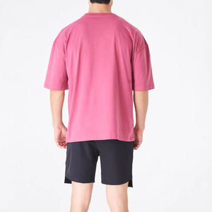 Camiseta de gran tamaño de algodón pesado 100% de lujo para hombre, cuello redondo, diseño largo, Digital, alta calidad, peso pesado, cuello redondo en blanco, de gran tamaño - Product Image 6