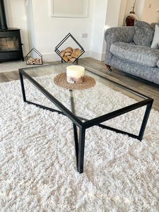 Grande table de salon vitrine en verre transparent Table centrale latérale Table décorative moderne Design standard - Product Image 4