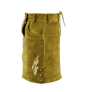 Más vendido cuero de vaca auténtico Lederhosen mujeres señoras Octoberfest traje Damen Wurst Fest traje verde oliva claro - Product Image 3