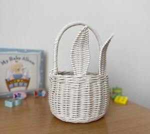Cesta de ratán tejida en forma de oreja de conejo, cestas de almacenamiento hechas a mano, ratán natural, modernas, multifuncionales, hechas en Vietnam. - Product Image 3