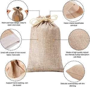 Small Gift <b>Bags</b> Burlap <b>Bags</b> With Drawstring Reusable Jute <b>Bags</b> for Birthday Wedding <b>Party</b> Favors, <b>Halloween</b>, Christmas OEM - Product Image 3