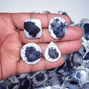 อัญมณีโอปอลเดนไดรต์ธรรมชาติที่สวยงามอัญมณีหลวมรูปร่างผสมขนาดโอปอลคาร์โบชองสำหรับทำเครื่องประดับ - Product Image 4