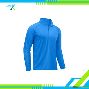 Chemises athlétiques à manches longues avec fermeture éclair pour hommes Pullover UPF 50 Sun Protection Rash Guard Outdoor Running Training T Shirts - Product Image 6