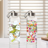 Bouteilles d'eau réutilisables en gros – Gobelets sportifs modernes en verre borosilicate transparent personnalisés, sans BPA, cadeaux d'Halloween