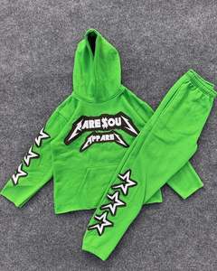 Ensemble évasé 100% coton avec logo de détresse personnalisé de qualité supérieure survêtement d'hiver respirant et à séchage rapide pour adultes - Product Image 4