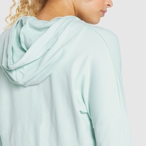 Haute qualité en gros surdimensionné femmes sweats à capuche goutte épaule 100% coton à manches longues impression personnalisée lettres sweats à capuche pour les femmes - Product Image 4