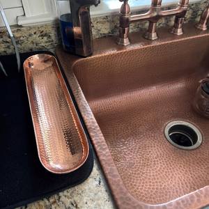 Plateau de service élégant de style vintage plateau martelé en cuivre fait à la main rangement de cuisine moderne en métal de haute qualité décoratif - Product Image 5