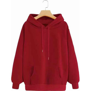 เสื้อสวมหัวผ้าฝ้ายมีฮู้ดสำหรับผู้หญิง, เสื้อสวมหัวผ้าฟลีซโอเวอร์ไซส์เหมาะสำหรับใส่ในฤดูหนาว - Product Image 1