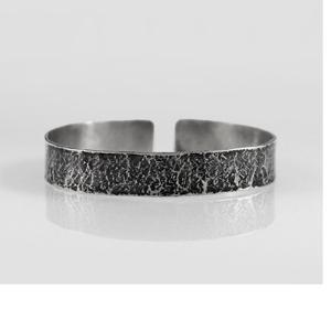 2026 Australia wedding Silver gemstone Cuff Wide Crumpled Antique Silver Plated <b>Metal</b> Long Cuff jewelry Colorful <b>Bracelet</b> - Product Image 1