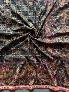 Sari de Seda Pashmina Rajwadi Patola Suave para Mujer Adulta, Tejido Jacquard, con Hilo de Cachemira, Pallu Tejido, Borde de Zari Pesado - Product Image 5