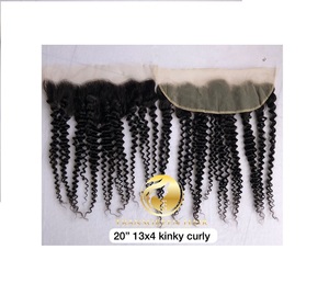 100% Top Quality Indian Wholesales Raw Indian Temple Virgin 20'' Kinky Curly 13x4 Hd <b>Lace</b> Frontal Hair Extension Indian Supplier - Product Image 1