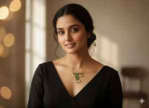 ชุดเครื่องประดับแบบโบราณของอินเดียขนาด21ซม. และ8gm สำหรับงานปาร์ตี้และงานเทศกาลขายส่ง - Product Image 6