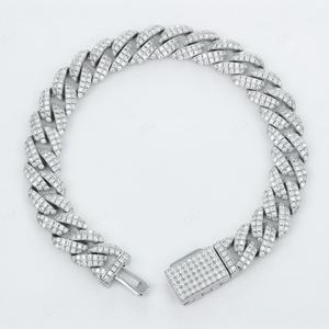 VS1โมอิสซาไนท์สไตล์ฮิปฮอป12มม. ตัดเพชรสีเงินโรเดียมชุบโรเดียมประดับเพชรสีเงิน925สำหรับทุกเพศ - Product Image 5