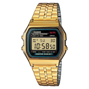 Iconic Gold & Black <b>Square</b> Case 18mm Band Digital Vintage Watch A159WGEA 1EF - Product Image 2