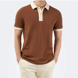 Emperacdor 2025 para hombre para Polo de alta calidad 100% algodón con borde negro lienzo de tamaño completo patrón sólido - Product Image 1