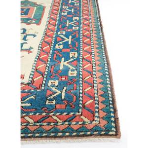 Tapis en laine noué à la main Nuray Blue, motif géométrique, tapis rectangulaire pour couloir, décoration de salon, taille 9x12 pouces, idéal pour les voitures - Product Image 4