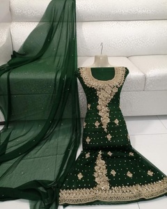 2022 Venta caliente pakistaní indio trabajo hecho a mano gasa vestido de novia Salwar Kameez traje para adultos ropa de boda de verano para mujeres - Product Image 3