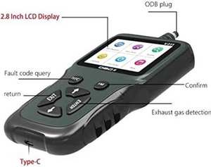 Rgrinkumotors V311 OBD2 Universal Scanner Electric 12-24V <b>OBD</b> Reader LCD Android Compatible Car <b>Diagnostic</b> <b>Tool</b> Spanish Russian - Product Image 4