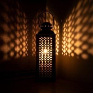 <b>Set</b> of 2 <b>Black</b> Cutwork Lanterns Decorative Ambient Lighting Ideal for <b>Dinner</b> Parties and Guest Entertaining Decor From India - Product Image 3