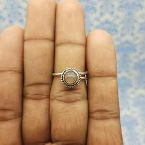 Quartz rose 925 argent réglable taille libre bague faite à la main artisanale bijoux de mariage/fête 925 argent timbre bague en gros - Product Image 3