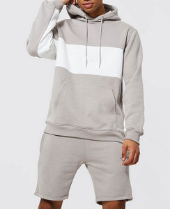 Chándal liso de marca blanca para hombre, conjunto para correr, chándal de algodón transpirable en blanco personalizado con logotipo, conjunto de 2 pantalones de dos piezas - Product Image 2