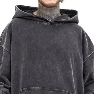 Sweat à capuche pour homme lavé à l'acide haute qualité à manches longues surdimensionné Style Hip Hop imprimé bas prix hiver OEM sweats à capuche pour homme - Product Image 6