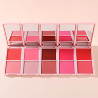 Poudre pressée personnalisée et en gros Palette de fard à joues personnalisée Fard à joues hautement pigmenté Rouge à lèvres Fard à joues Marque privée pour femmes