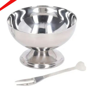 Cuenco para servir con acabado plateado recién llegado 2025 para servir comida y ensalada - Product Image 3