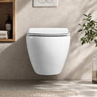 Cuvette de toilette murale en céramique, équipement sanitaire pour salle de bain, WC mural avec abattant pour hôtel et maison
