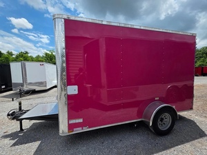 7' X 12' <b>Pink</b> Aluminum <b>Frame</b> Rust Resistant Concession Trailer Flat Front Food Event Catering with 1 Year Warranty - Product Image 4