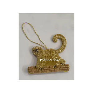 Zari <b>Hand</b> Embroidery Beaded Christmas <b>Ornament</b> - Product Image 1