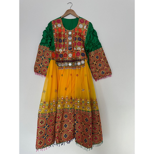 ชุดเดรส afghan kuchi แบบแฮนด์เมดคอลเลกชั่นเก๋ไก๋มรดกหลายสีปักลายคอเสื้อและแขนยาว - Product Image 6