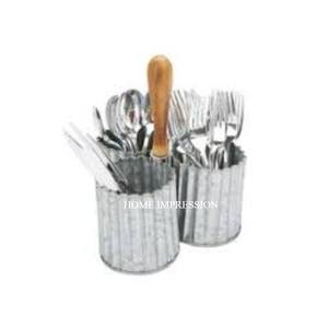Multiple Compartment Galvanized Metal Utensils <b>Caddy</b> Wholesale Exporter Galvanized <b>Caddy</b> for <b>Kitchen</b> Utensil Holder Custom Size - Product Image 4