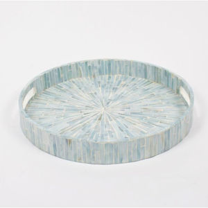 Elegance modern design round shape <b>chocolate</b> serving tray exclusive quality mother of pearl serving tray for <b>Ramadan</b> decor tray - Product Image 1